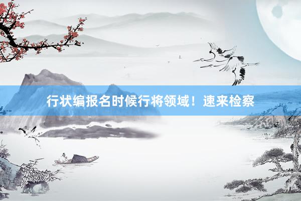 行状编报名时候行将领域！速来检察